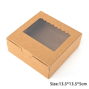 5pcs Baking Packing Box With Clear Window Cookie Donuts Chocolate Gift